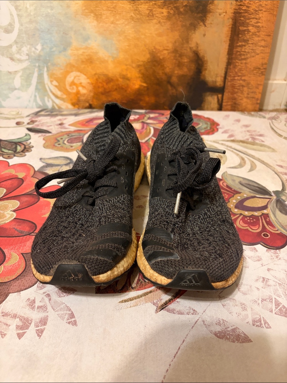 adidas Black Knit Sneakers with white Midsole